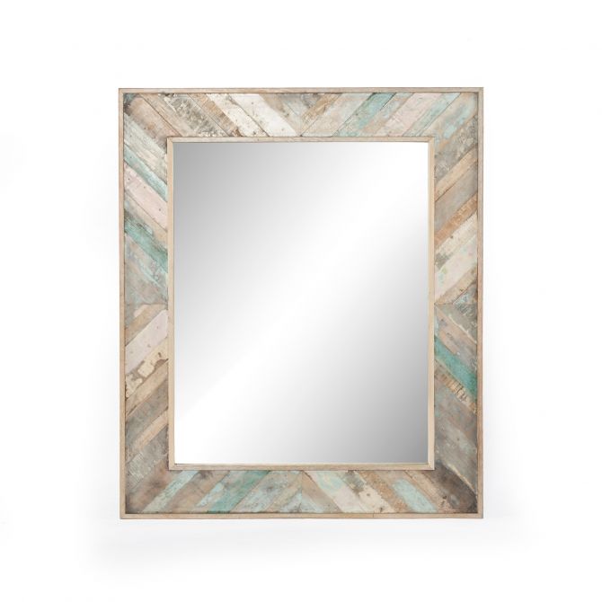 Reclaimed Wood Mist Mirror - Coastal Compass Home Decor