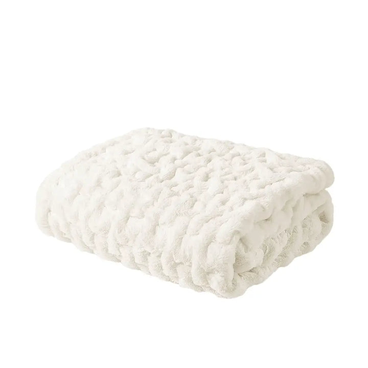 Ruched Faux Fur Throw Blankets