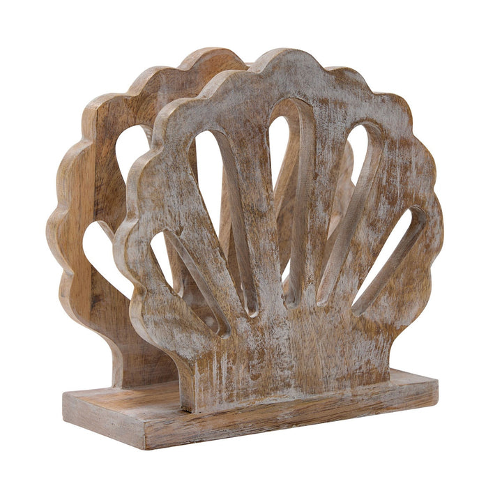Scallop Shell Wood Napkin Holder