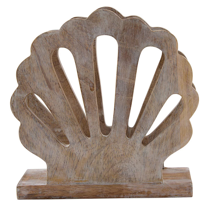 Scallop Shell Wood Napkin Holder