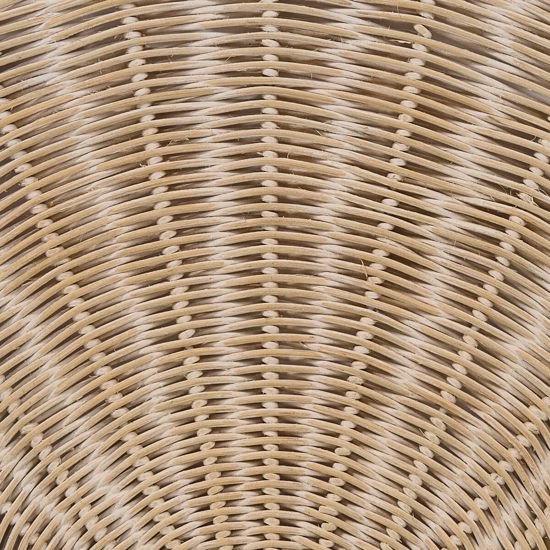 Close-up of rattan basket weave pattern