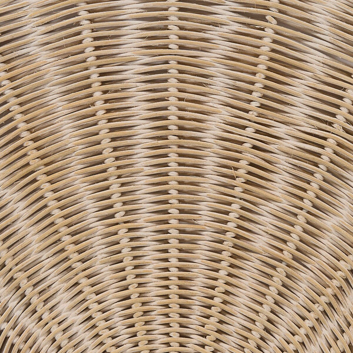Close-up of rattan basket weave pattern