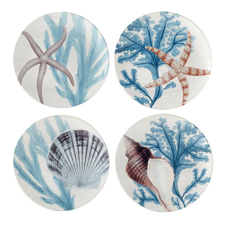 Beyond Waters Dinner Plates - Coastal Compass Home Decor