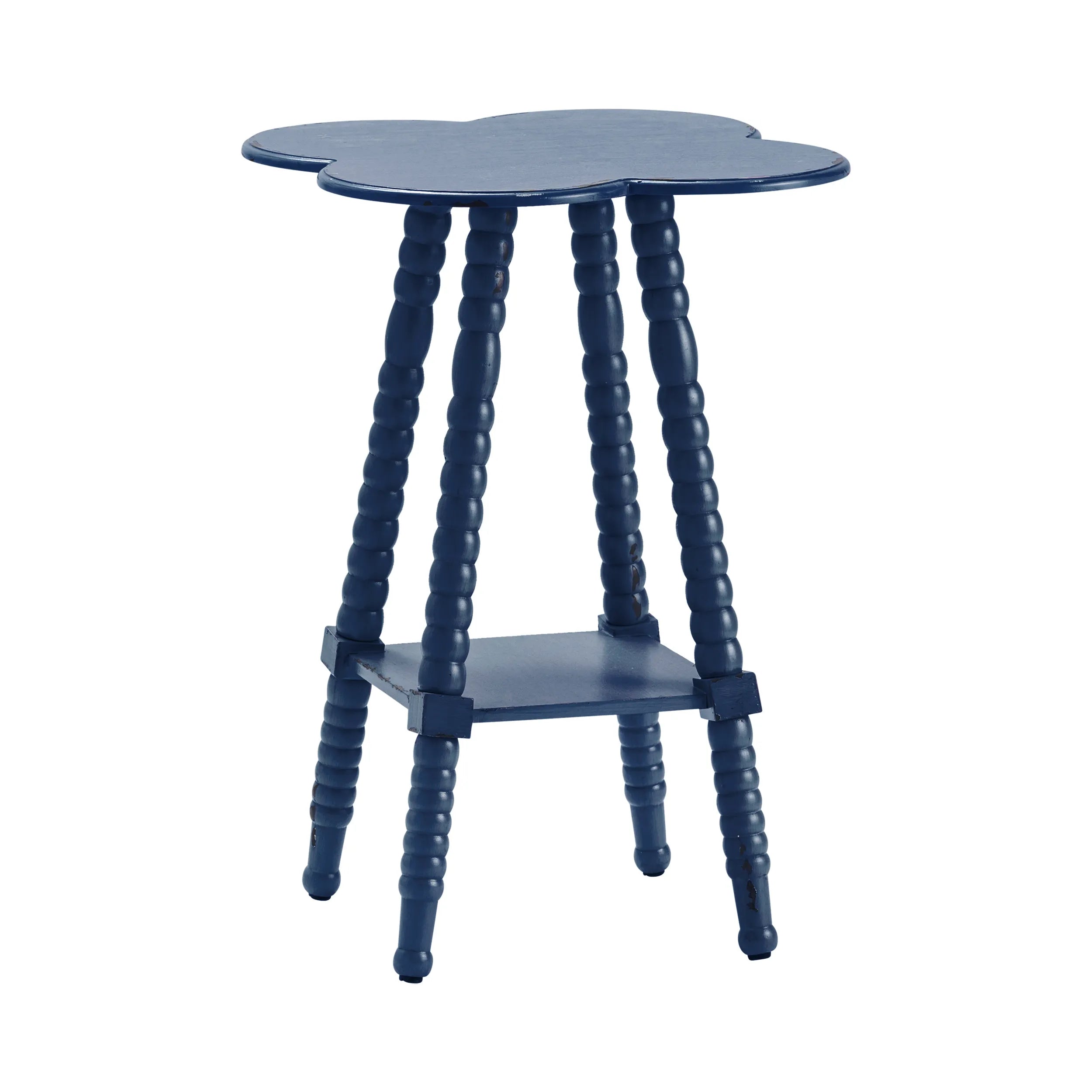 Blue Scalloped Side Table | Coastal Cottage Accent Table – The Coastal ...