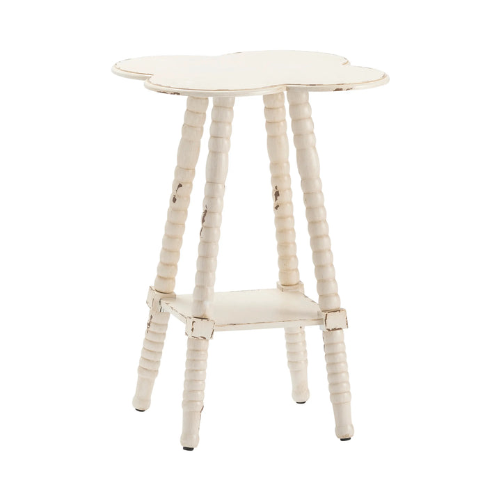 Seabrook White Scalloped Side Table