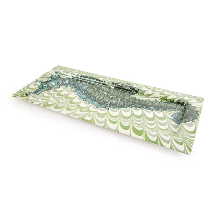Seafoam Seahorse Grand Melamine Tray