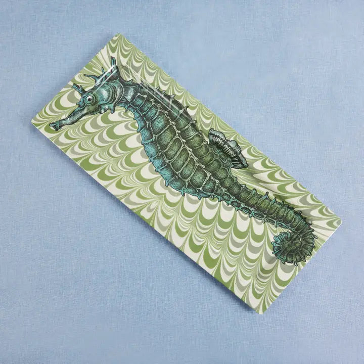 Seafoam Seahorse Grand Melamine Tray