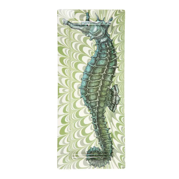 Seafoam Seahorse Grand Melamine Tray