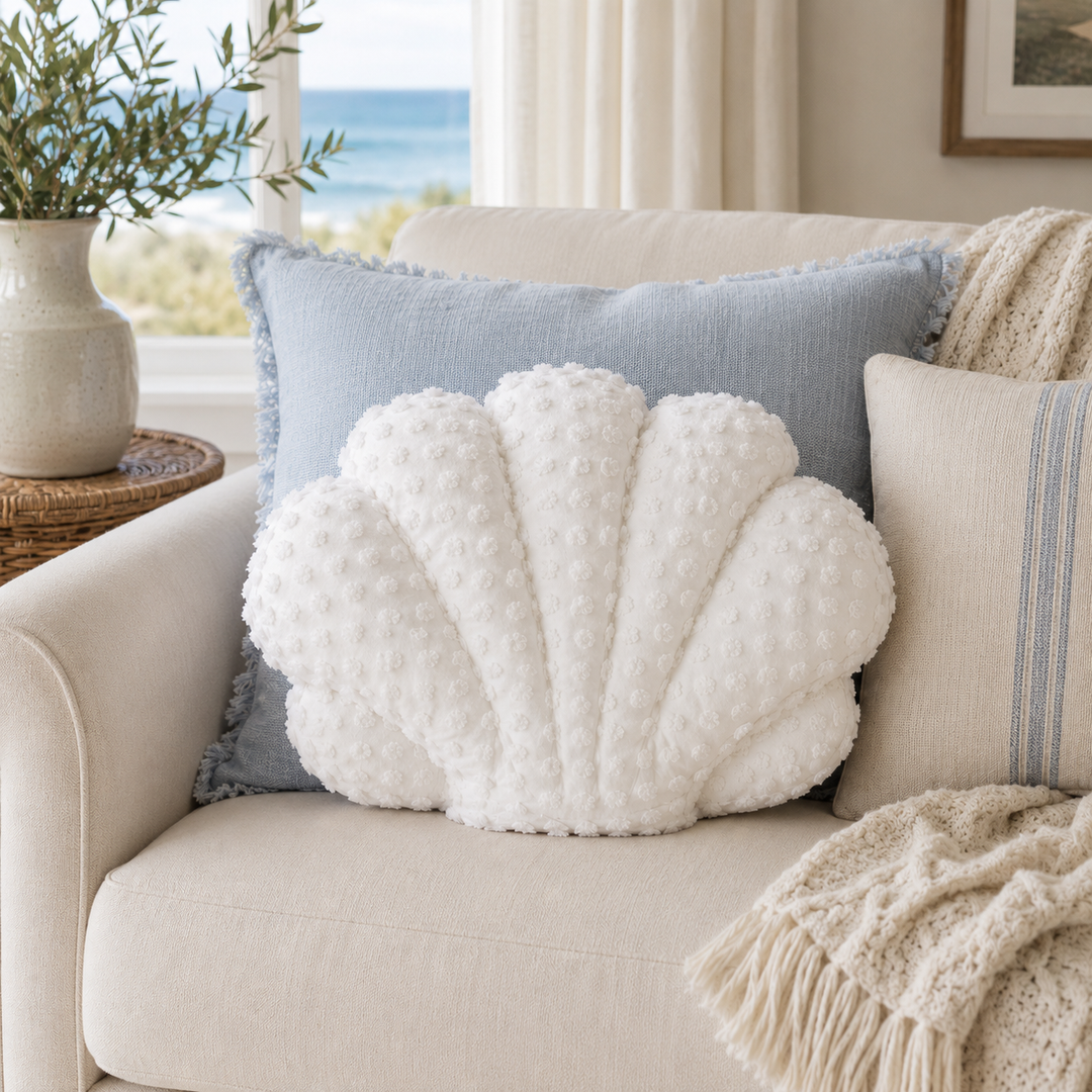 Seashell Bouclé Decorative Pillow