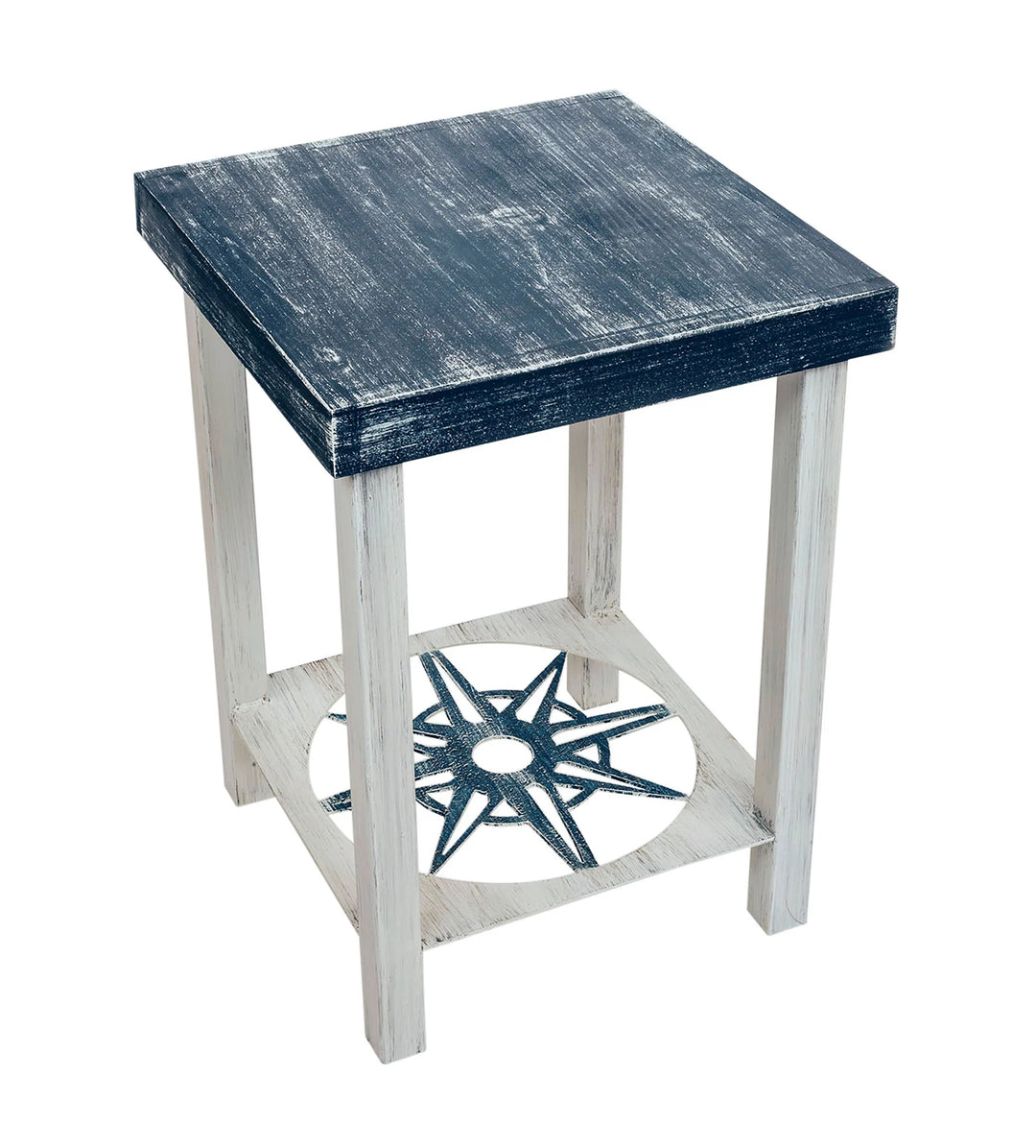 Square Navy Compass End Table