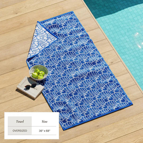 Oversized St. Barts Fish Beach Towel