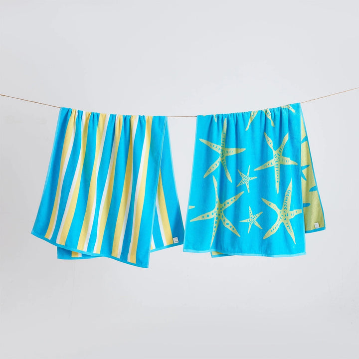 Starfish & Stripes Cotton Velour Beach Towel Pack