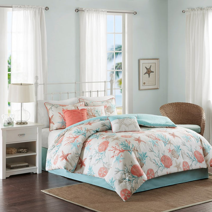 Tranquil Sea Coral Comforter Set 7PC