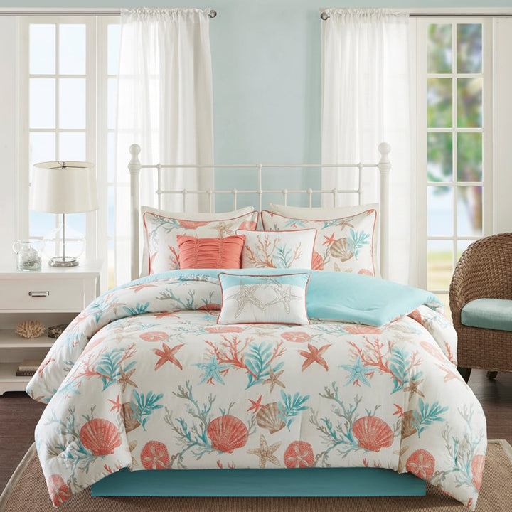 Tranquil Sea Coral Comforter Set 7PC