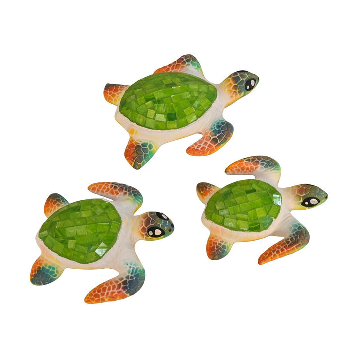 Tropical Tide Turtle Trio in Green