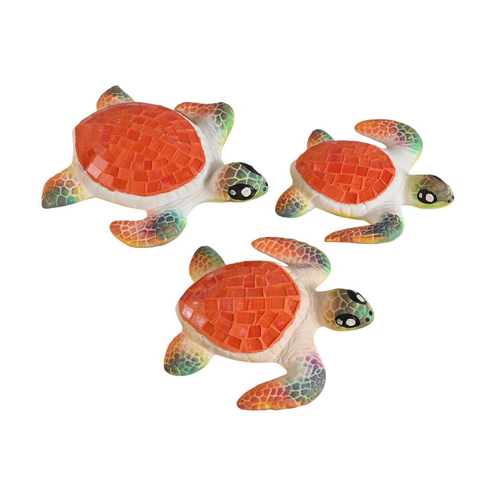 Tropical Tide Turtle Trio in Orange