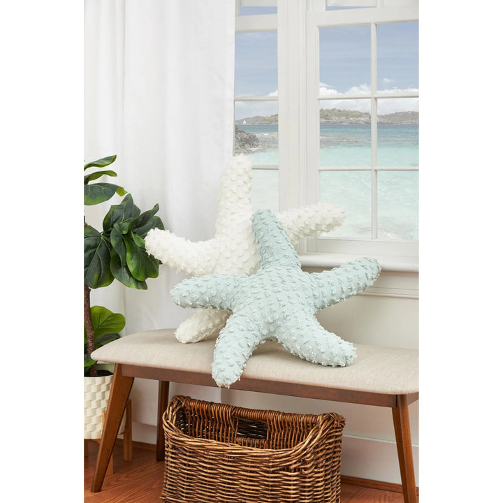 Starfish Seafoam Tufted Throw Pillow