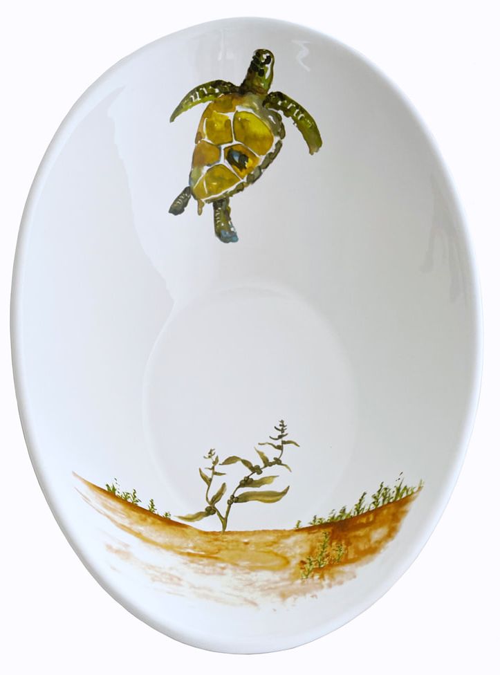 Under The Sea Diagonal Bowl | Coastal Compass Home Decor – The Coastal ...