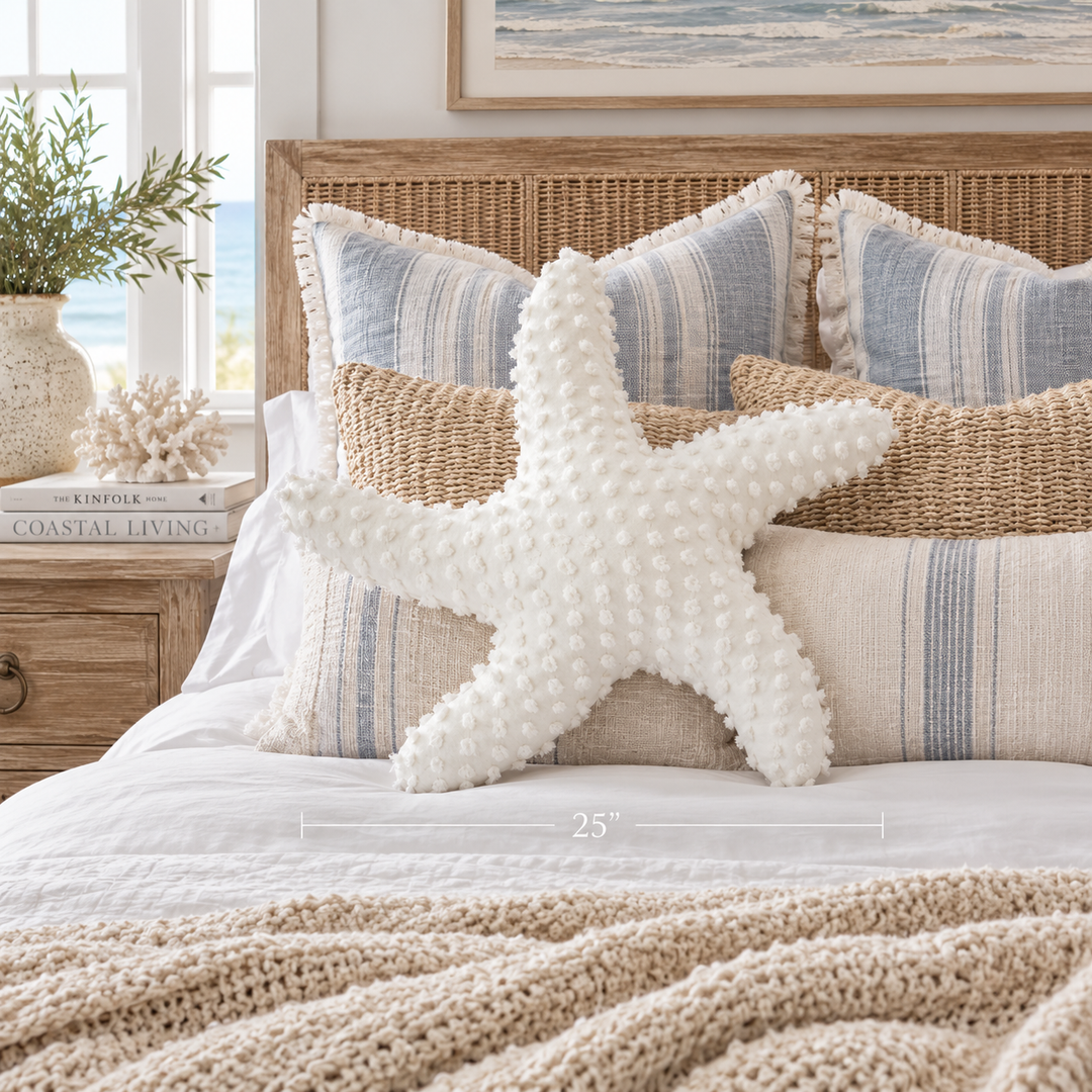 Starfish Tufted Throw Pillow