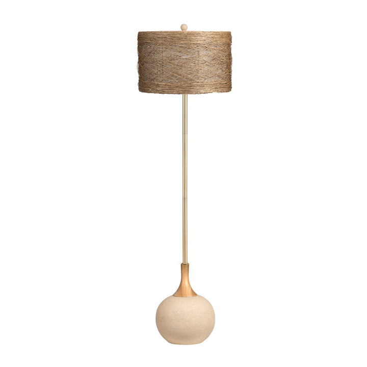 Wicker & Brass Floor Lamp