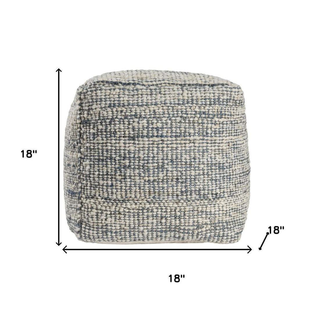 Woven Jute &amp; Wool Pouf