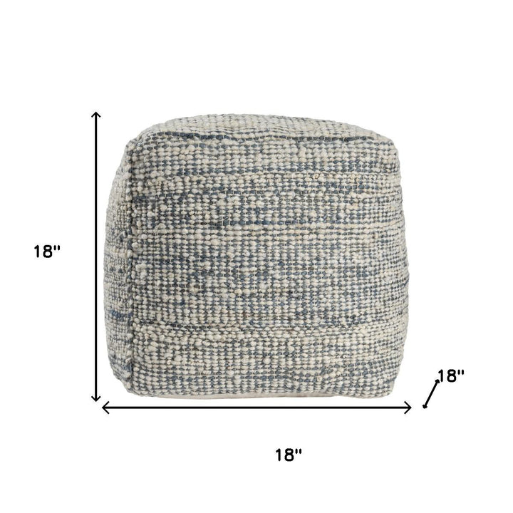 Woven Jute &amp; Wool Pouf
