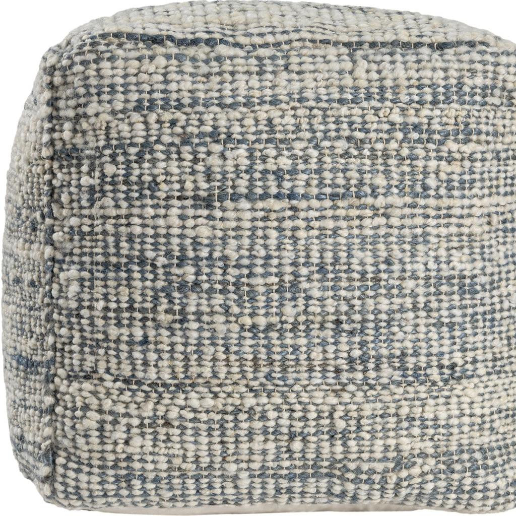 Woven Jute &amp; Wool Pouf