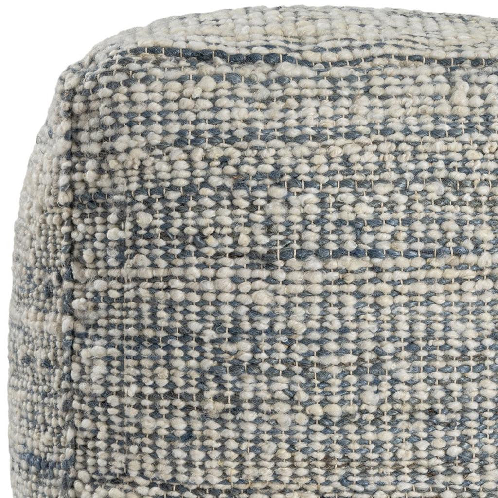 Woven Jute &amp; Wool Pouf