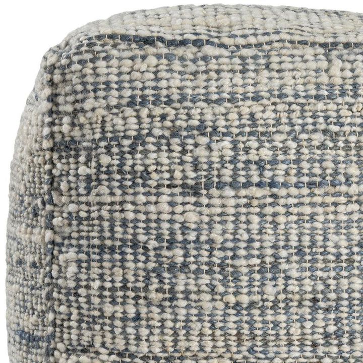 Woven Jute &amp; Wool Pouf