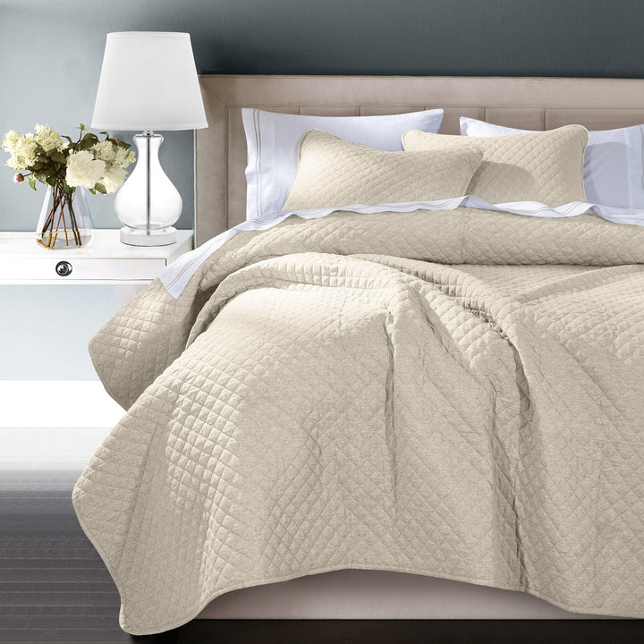 Diamond Quilted Coverlet Set