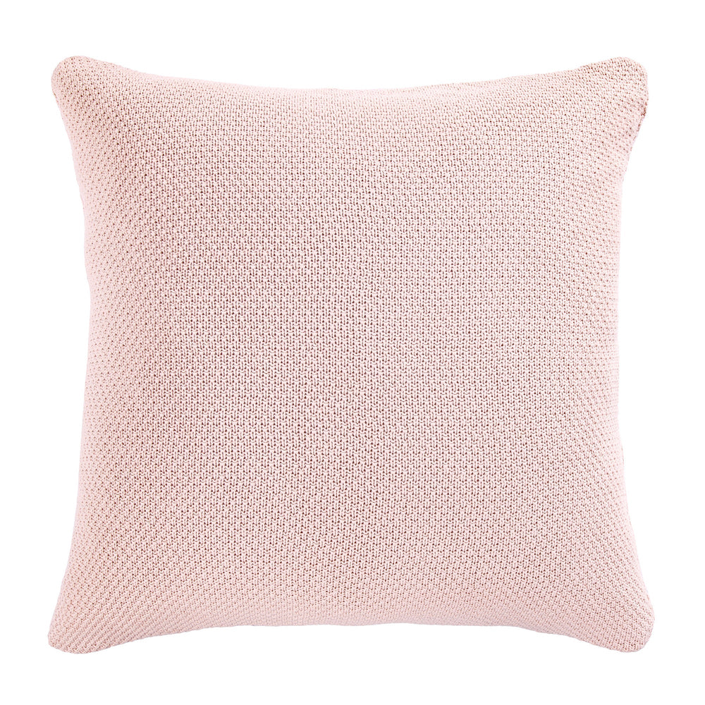 Blush pink knit Cotton euro pillow - Coastal Compass Home Decor