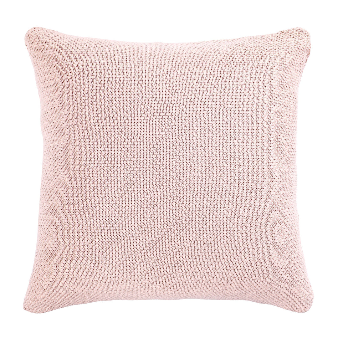 Blush pink knit Cotton euro pillow - Coastal Compass Home Decor