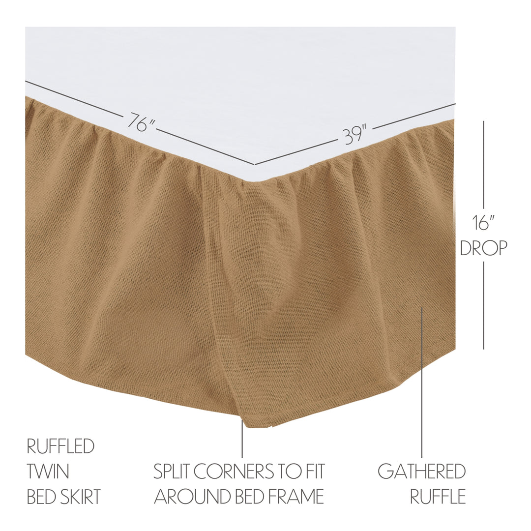 Burlap bed skirt details - The Coastal Compass Home Decor