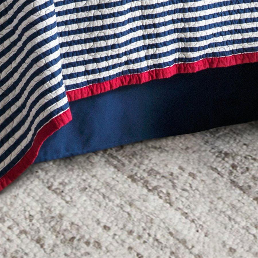 Canvas Bedskirt, Navy (16"/18" Drop)-Bed Skirt-HiEnd Accents