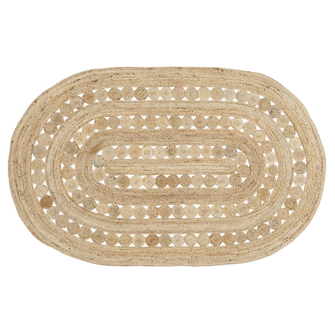 Celeste oval jute area rug - The Coastal Compass Home Decor