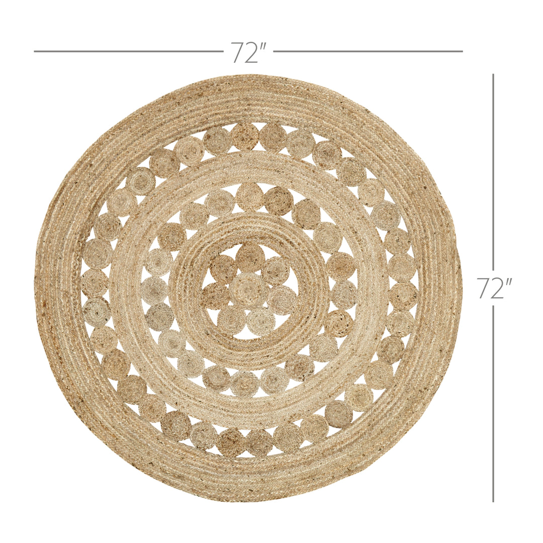 Celeste Jute Area Rug 6ft Round - The Coastal Compass Home Decor