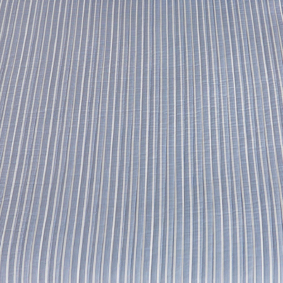 Close-up of blue and white striped fabric texture