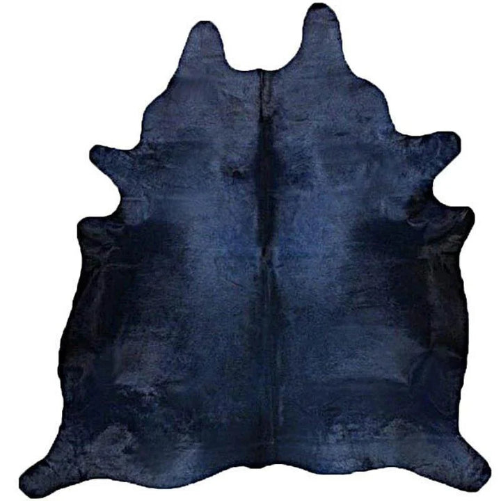 Dark Coast Cowhide Rug dyed navy blue - Coastal Compass Home Decor