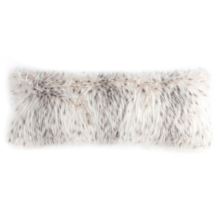 Ermine faux fur soft black and white lumbar pillow - The Coastal Compass Home Decor