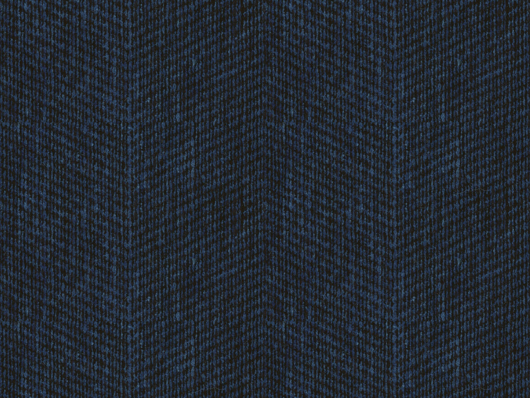 Granville Navy Fabric - Navy blue with black blend - subtle chevron repeat -Coastal Compass Home Decor