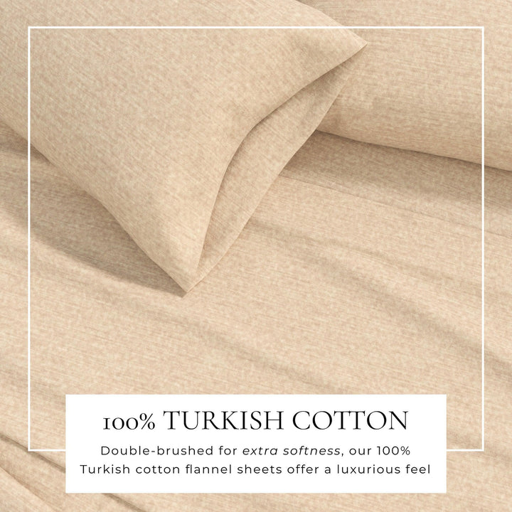 Anders 4 Piece Heathered Cotton Blend Flannel Sheet Set