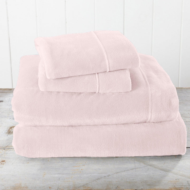 4-Piece Solid Plush Sheet - Velvet Luxe Collection