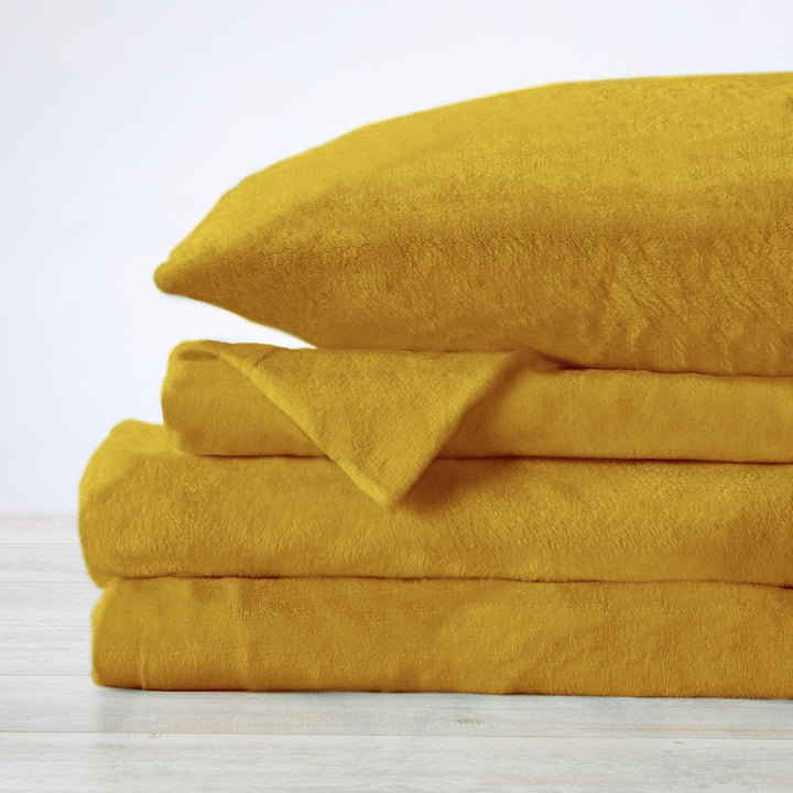 4-Piece Solid Plush Sheet - Velvet Luxe Collection