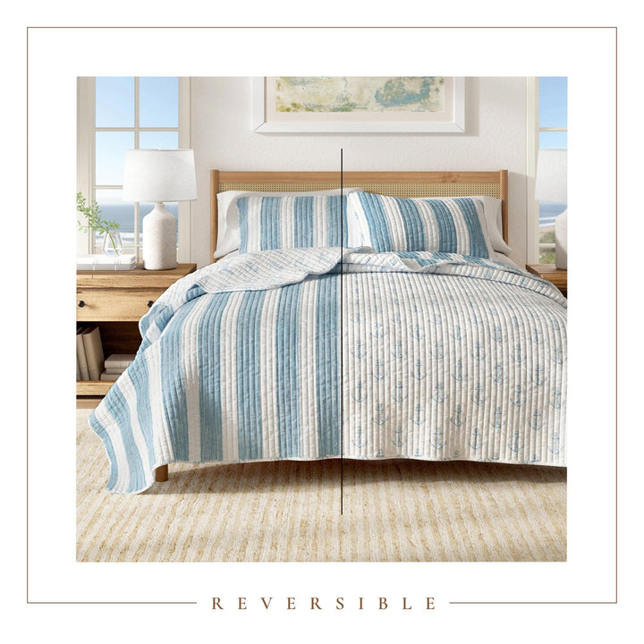 Anchor Bay Stripe Reversible Quilt Set