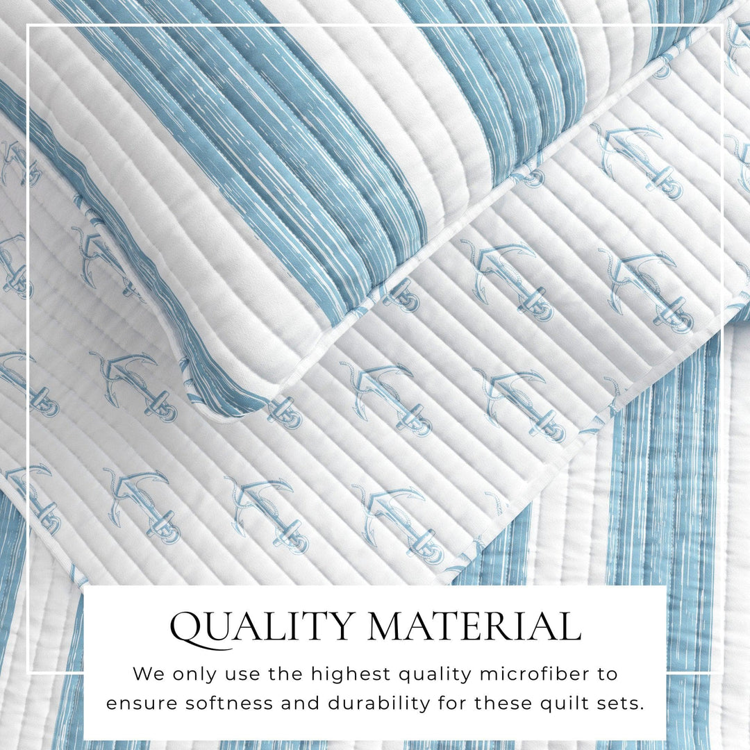 Anchor Bay Stripe Reversible Quilt Set