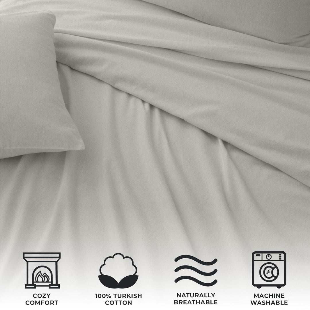 Nordic 4-Piece Cotton Solid Flannel Sheet