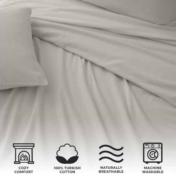 Nordic 4-Piece Cotton Solid Flannel Sheet