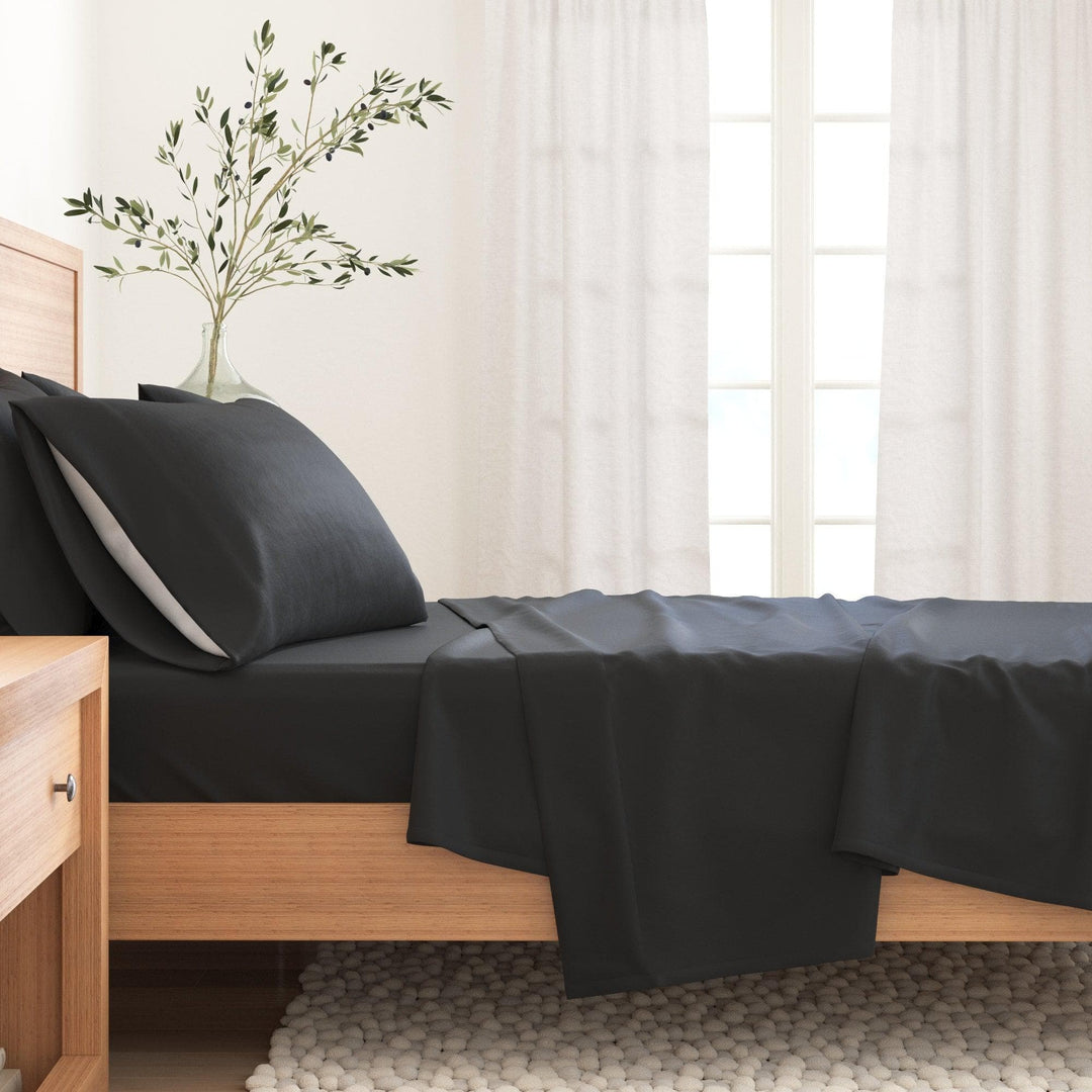 Nordic 4-Piece Cotton Solid Flannel Sheet