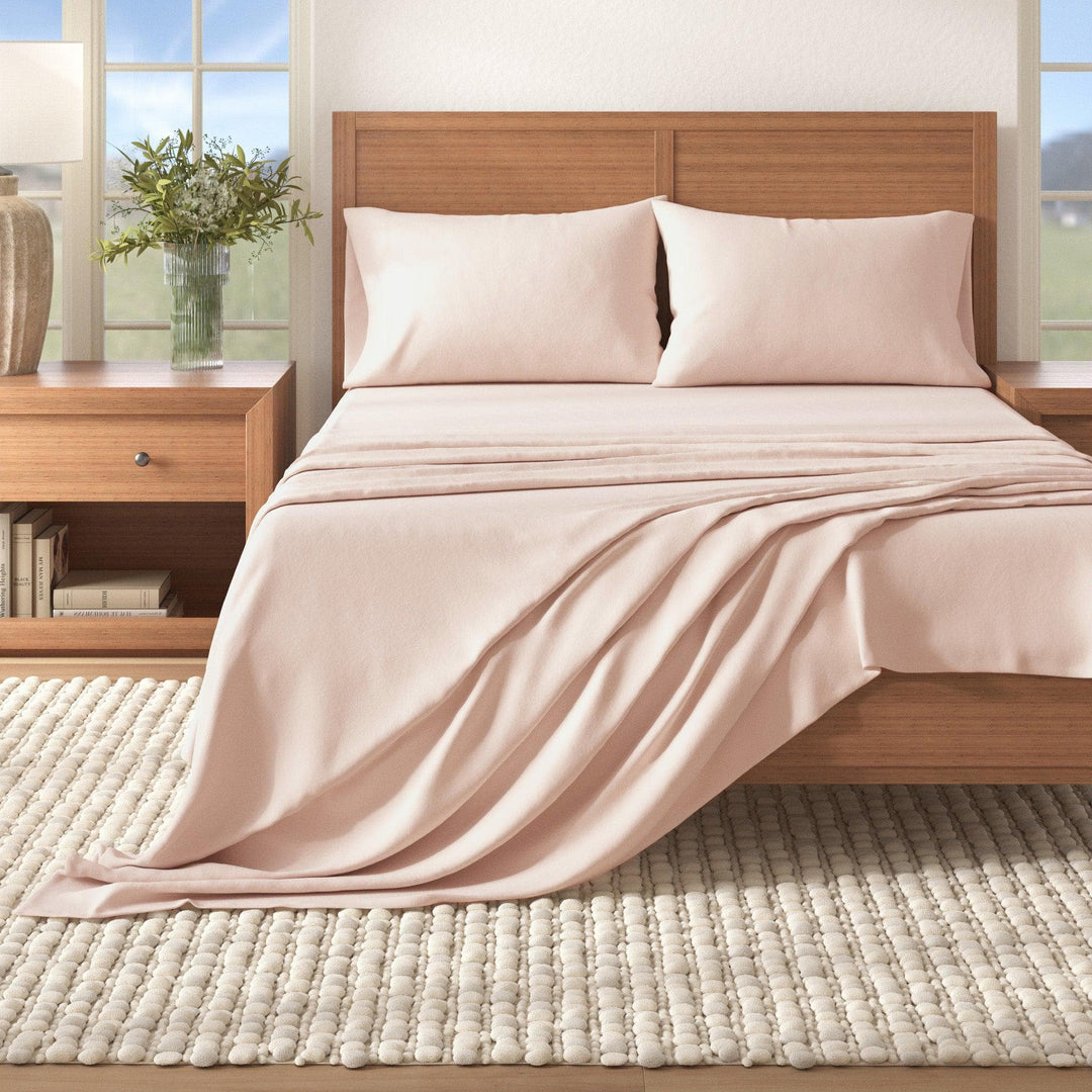 Nordic 4-Piece Cotton Solid Flannel Sheet