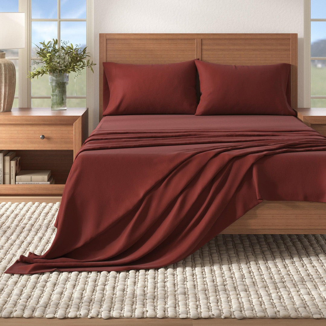 Nordic 4-Piece Cotton Solid Flannel Sheet